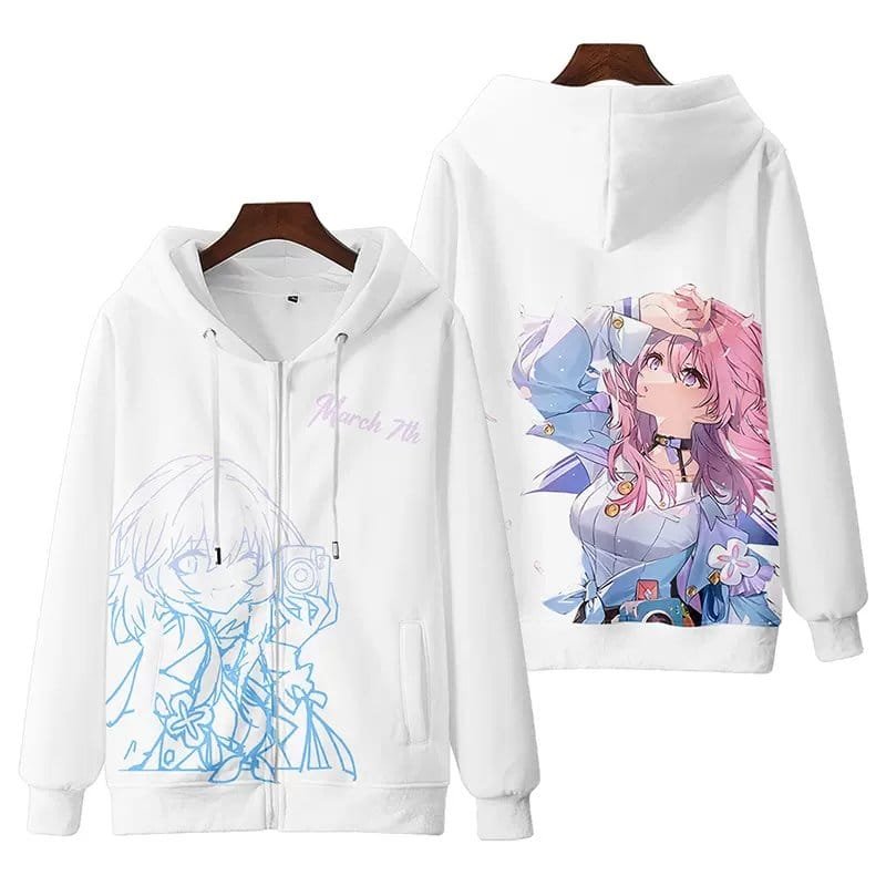 Honaki Star Rail Zip-up Hoodie - Hakusuru Anime Clothing & Merch