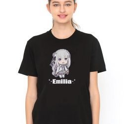 Chibi Emilia T Shirt Black Model