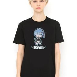 Chibi Rem T Shirt Black Model