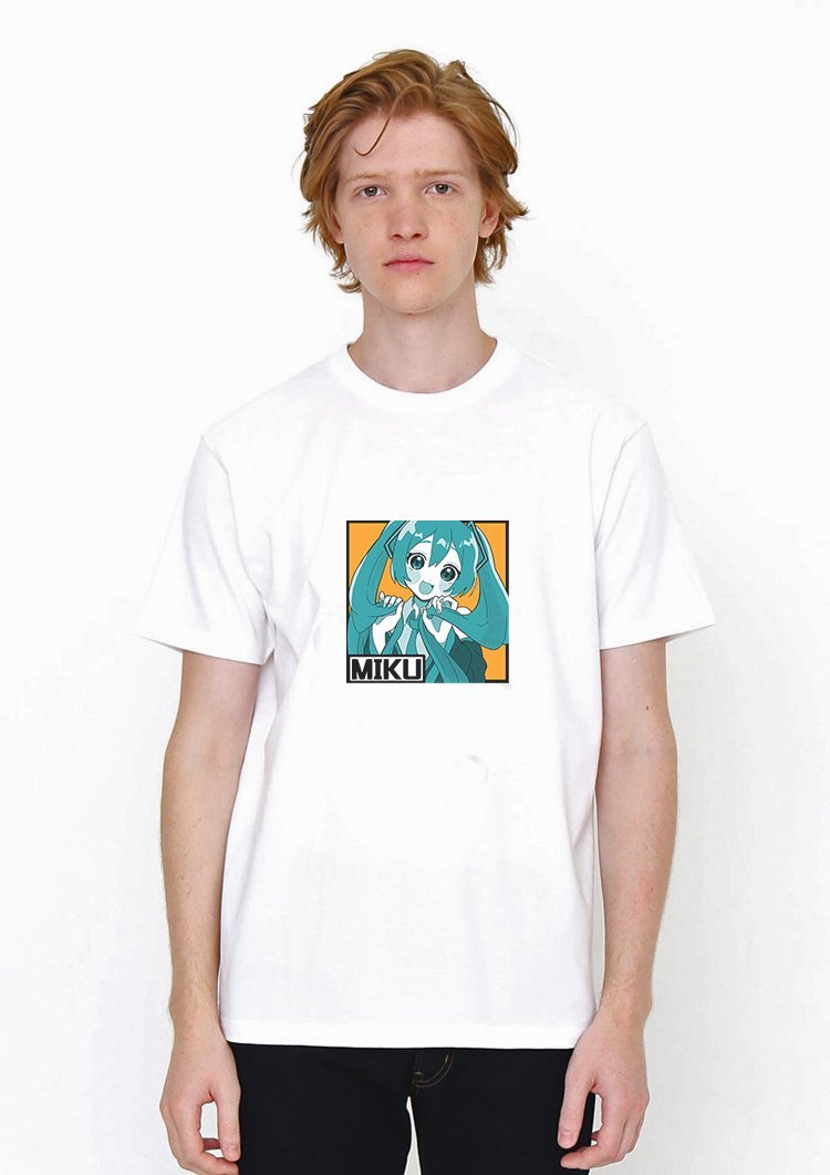 Hatsune Miku Chibi White T Shirt Model