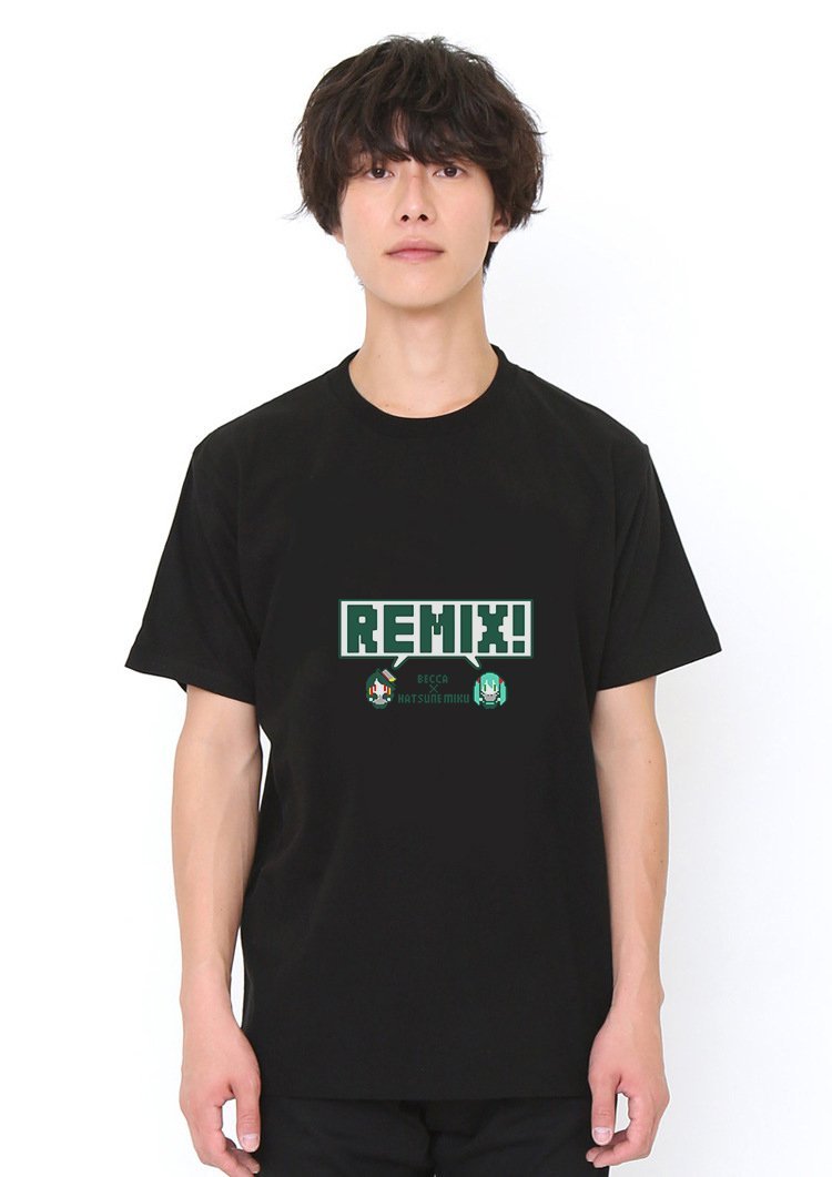 Hatsune Miku x Becca Black T Shirt Model