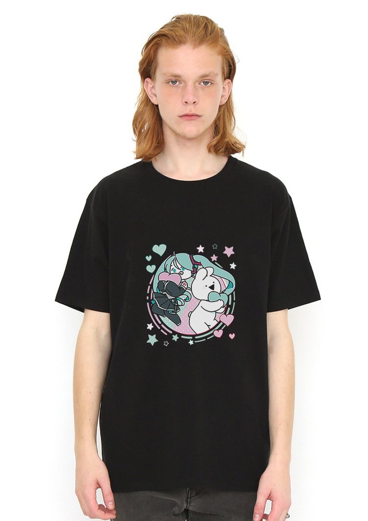 Hatsune Rabbit Black T Shirt Model