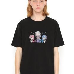 Re Zero Rem Ram Emilia T Shirt Black Model