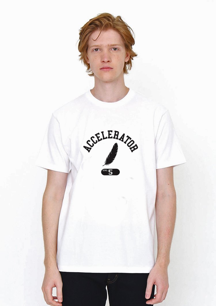 Accelerator Level 5 White T Shirt Model