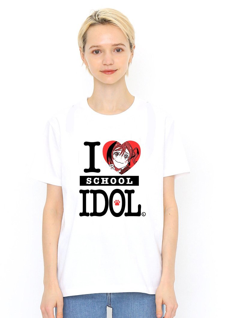 I Love School Idol White T Shirt Model