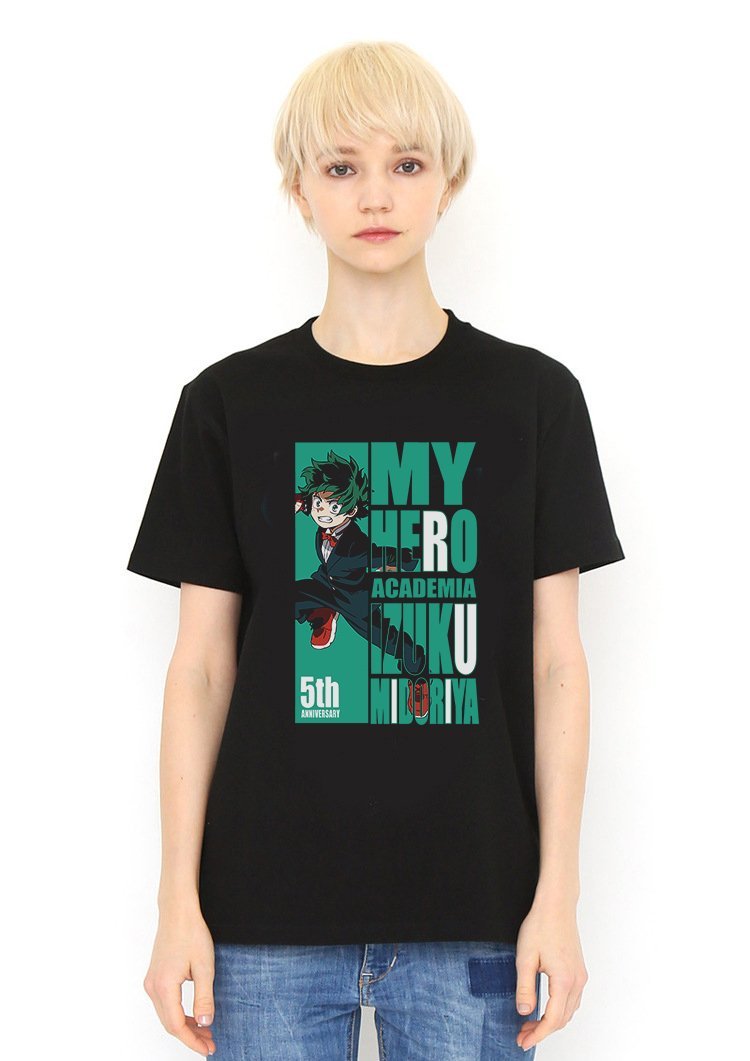 Izuku Midoriya Black T Shirt Model