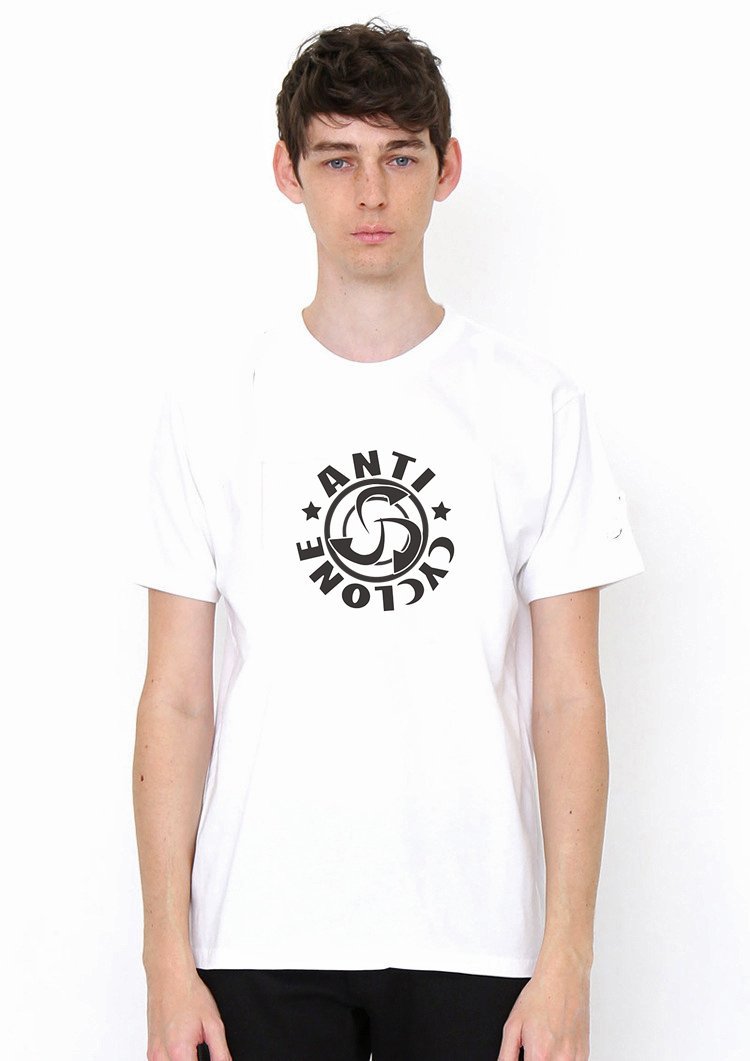 Anti Cyclone White T Shirt Model