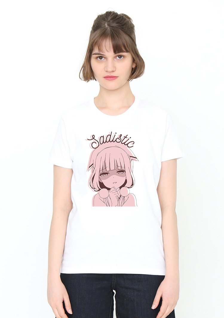 Sadistic White T Shirt Model