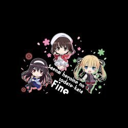 Saekano 3 Black T Shirt Art Preview