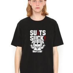 Suits Suck Black T Shirt Model