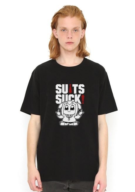 Pop Team Epic T-Shirt, Suits Suck - Image 2