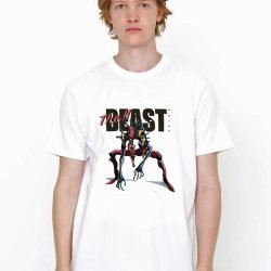 The Beast On White T Shirt Model