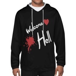 Welcome Hell Hoodie Black Model