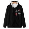 Welcome Hell White Text Zip Hoodie Front