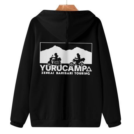 Yuru Camp Zip-up Hoodie, BariBari Touring