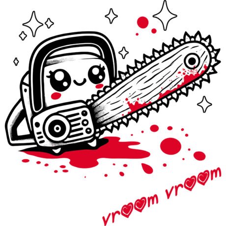 Kawaii Bloody Chainsaw T-Shirt - Image 2