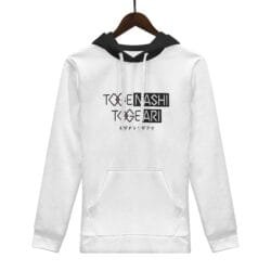 Togenashi Togeari on White Hoodie Thick Front