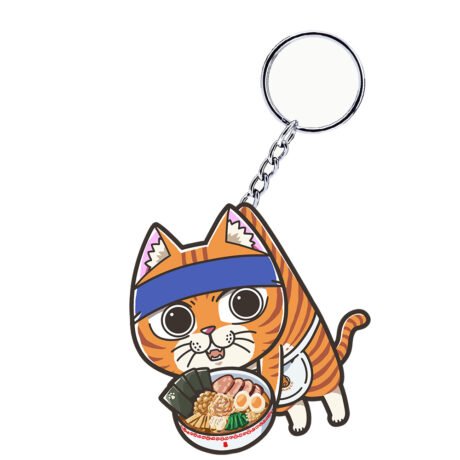 Red Cat Ramen Keychain, Bunzo