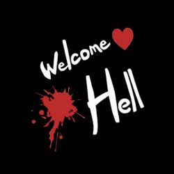 Welcome Hell White Text Art Preview