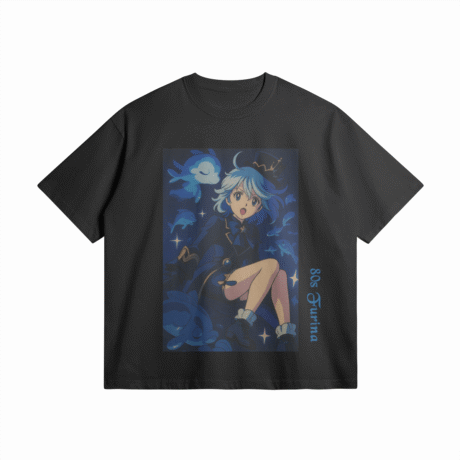 Genshin Impact Heavyweight T-Shirt, 80s anime style Furina