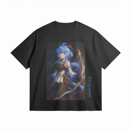 Genshin Impact Heavyweight T-Shirt, 80s anime style Ganyu