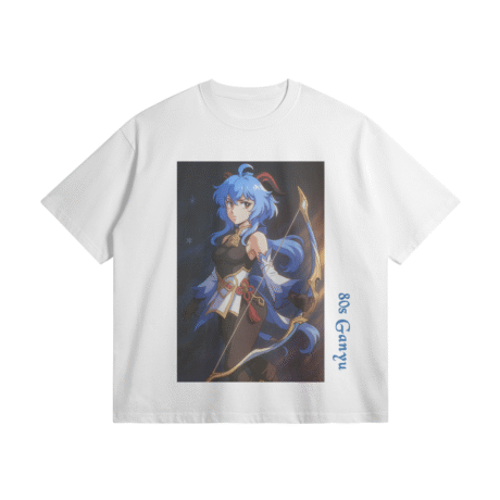 Genshin Impact Heavyweight T-Shirt, 80s anime style Ganyu