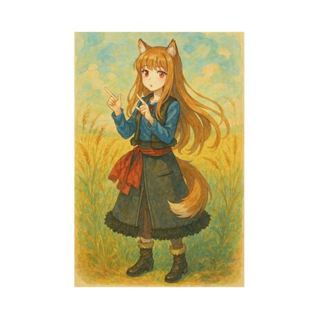 Spice and Wolf Watercolor Anime T-Shirt - Image 2
