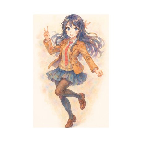 Rascal Does Not Dream, Mai Sakurajima Watercolor Anime T-Shirt - Image 2