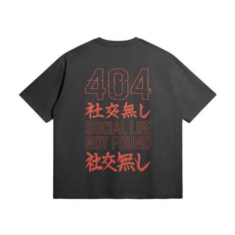 Otaku Zone, Social Life Not Found, Oversized T-Shirt - Image 2