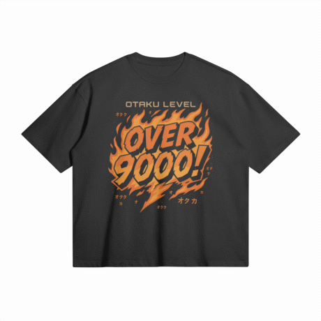 Otaku Zone, Otaku Level: Over 9000, Boxy T-Shirt