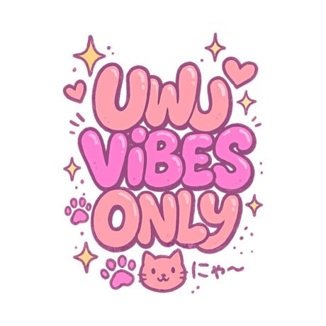 Otaku Zone, UwU Vibes Only, Oversized T-Shirt - Image 2