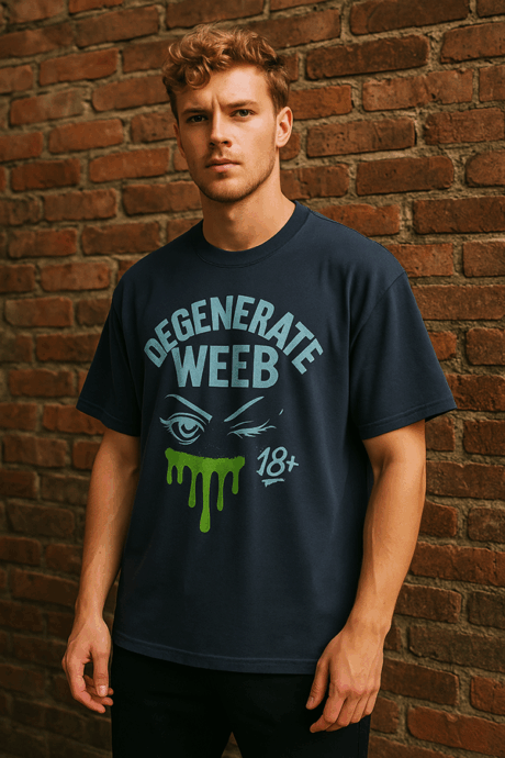 Otaku Zone, Degenerate Weeb, Oversized T-Shirt - Image 3
