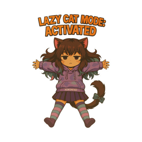 Kokoneko Catgirl Oversized T-Shirt, Lazy Cat Mode - Image 2