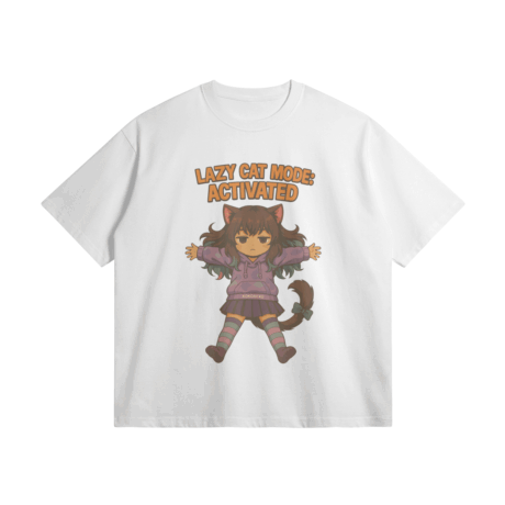 Kokoneko Catgirl Oversized T-Shirt, Lazy Cat Mode