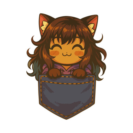 Kokoneko Catgirl Oversized T-Shirt, UwU - Image 2
