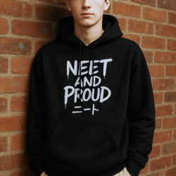 NEET And Proud Cotton Hoodie Model