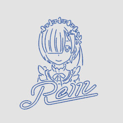 Rem Embroidery Preview