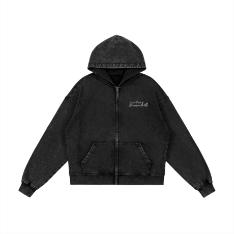 Yuru Camp, Laid Back Camper Snow Washed Zip Hoodie - Image 3