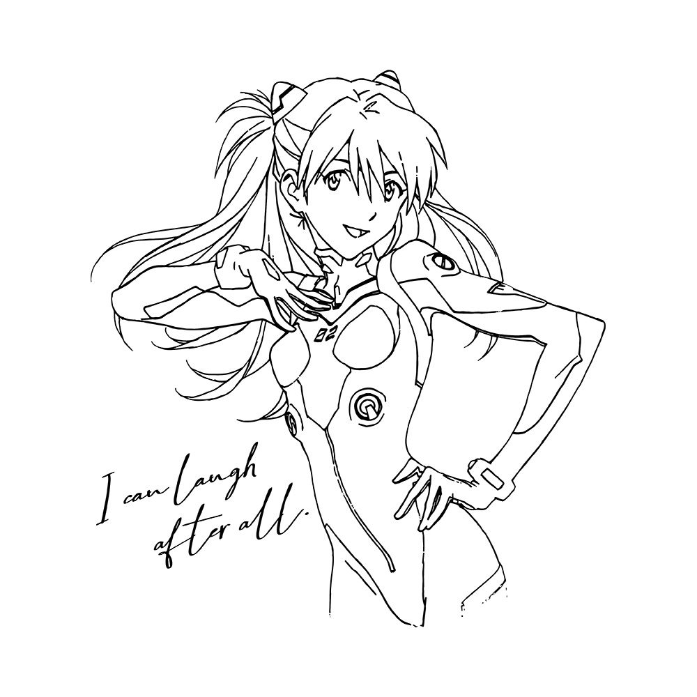 Lineart Asuka Art Preview Evangelion Asuka Langley Sweatshirt - Image 2