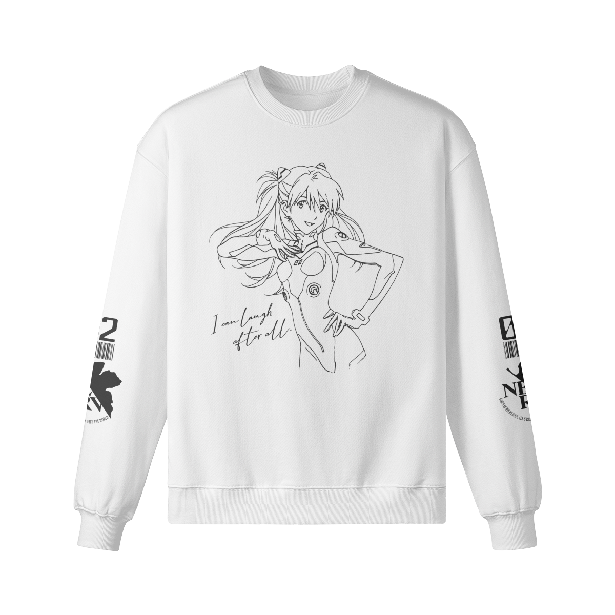 Lineart Asuka Sweatshirt Front Evangelion Asuka Langley Sweatshirt