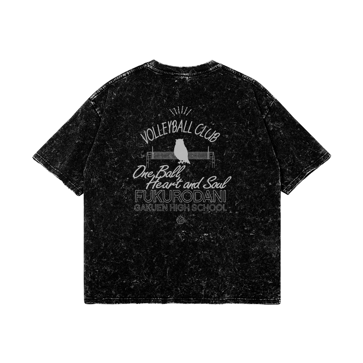 Fukurodani Snow Wash T Shirt Back Fukurodani Snow Washed T-Shirt - Image 2