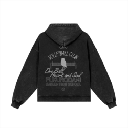 Fukurodani Snow Washed Zip Hoodie