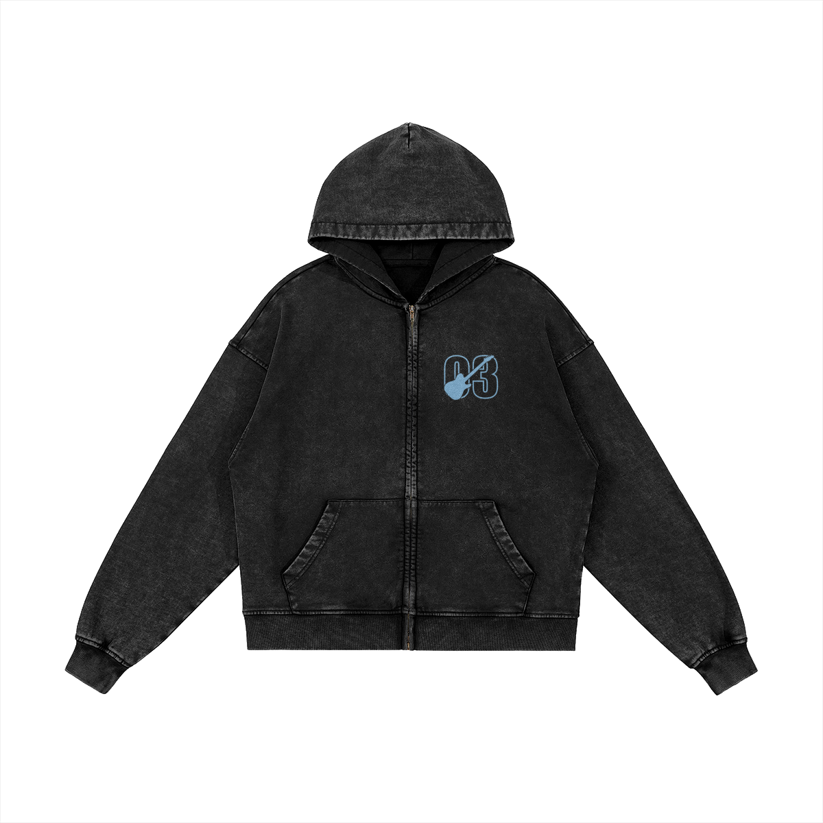 Miku Nakano Snow Washed Zip Hoodie Front Miku Nakano Snow Washed Zip Hoodie - Image 2