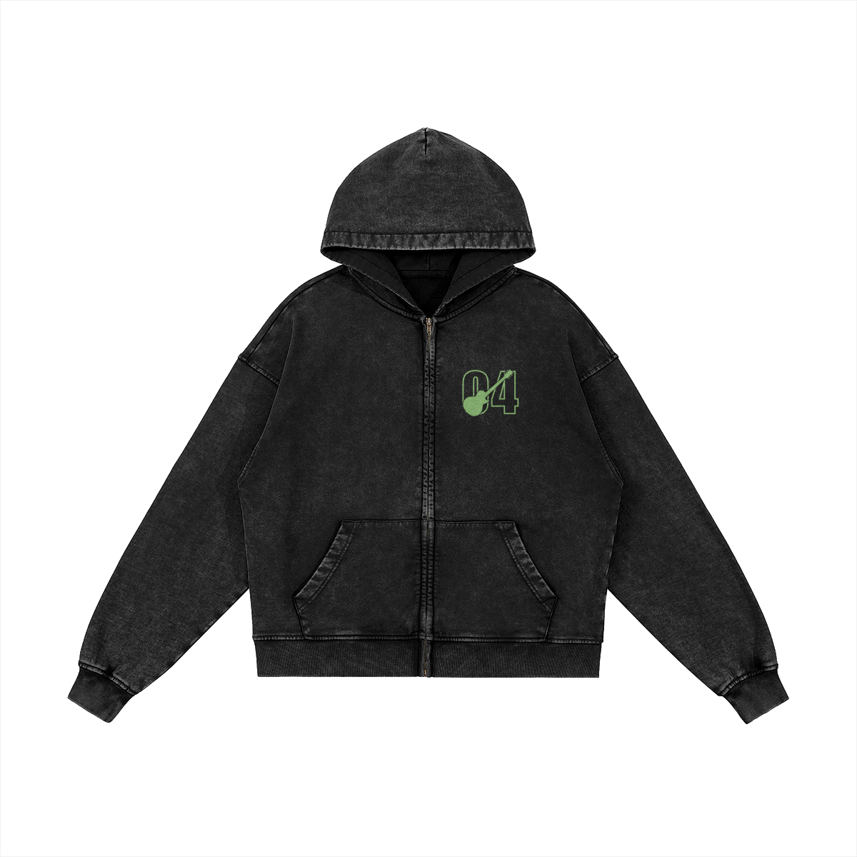 Yotsuba Nakano Snow Washed Zip Hoodie Front Yotsuba Nakano Snow Washed Zip Hoodie - Image 2