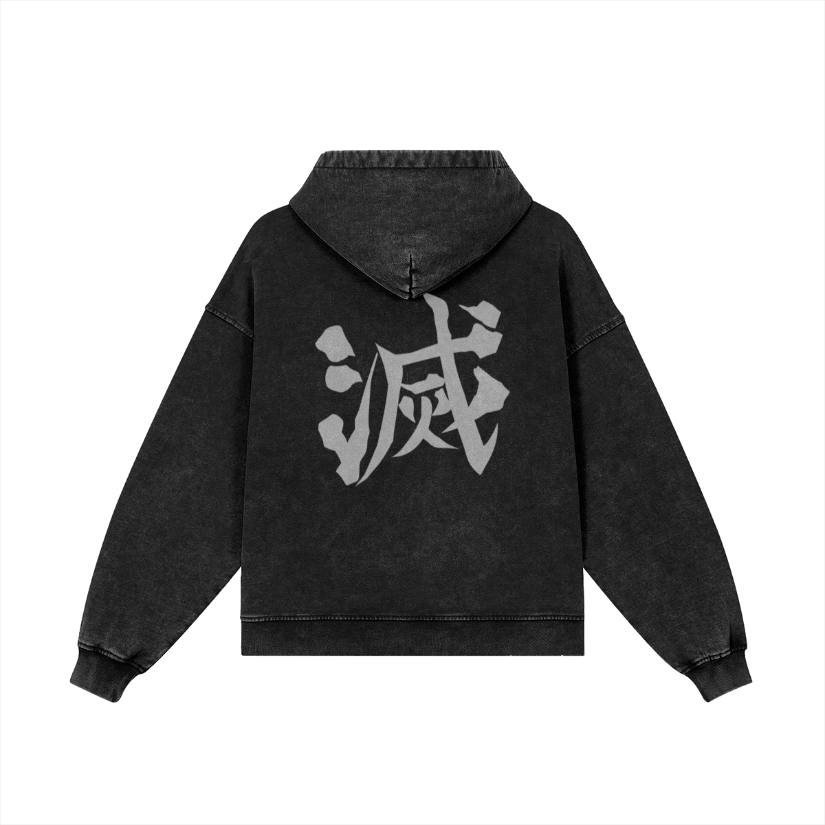 Demon Slayer Corps Snow Wash Zip Hoodie Back Demon Slayer Corps Snow Washed Zip Hoodie
