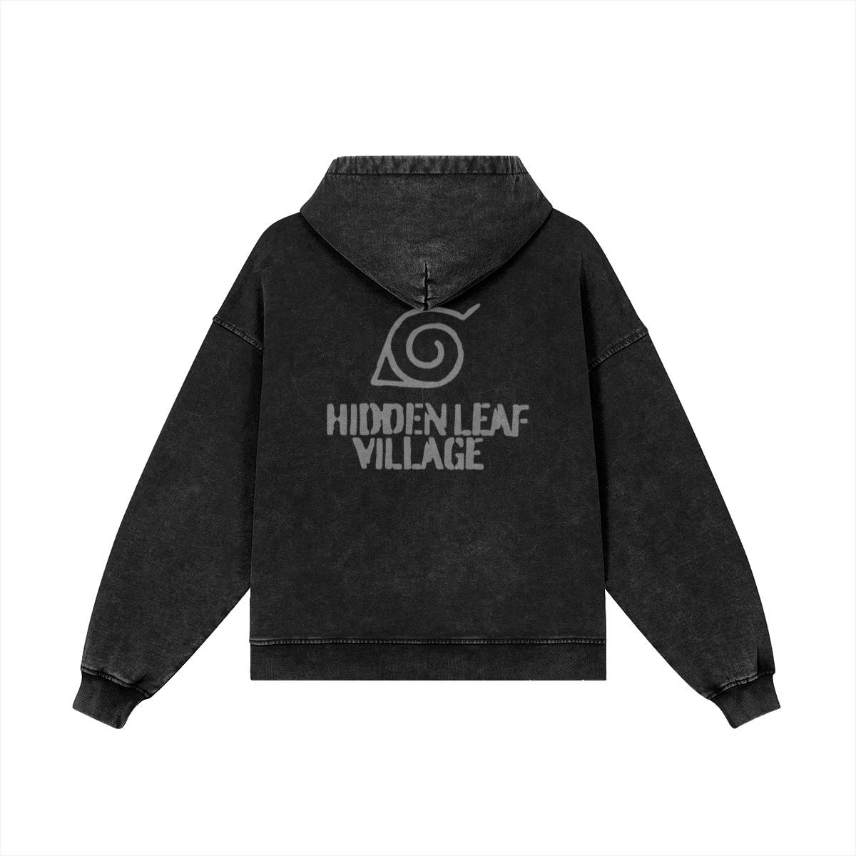 Hidden Leaf Village 1 Snow Wash Zip Hoodie Back