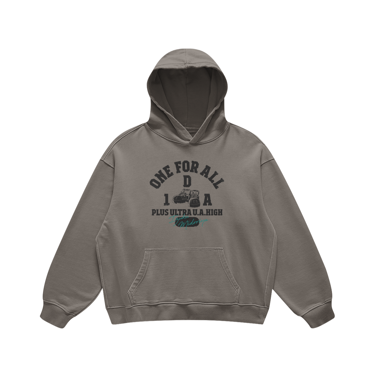 Izuku Midoriya 440GSM Oversized Hoodie Gray MHA Izuku Midoriya, 440GSM Oversized Hoodie
