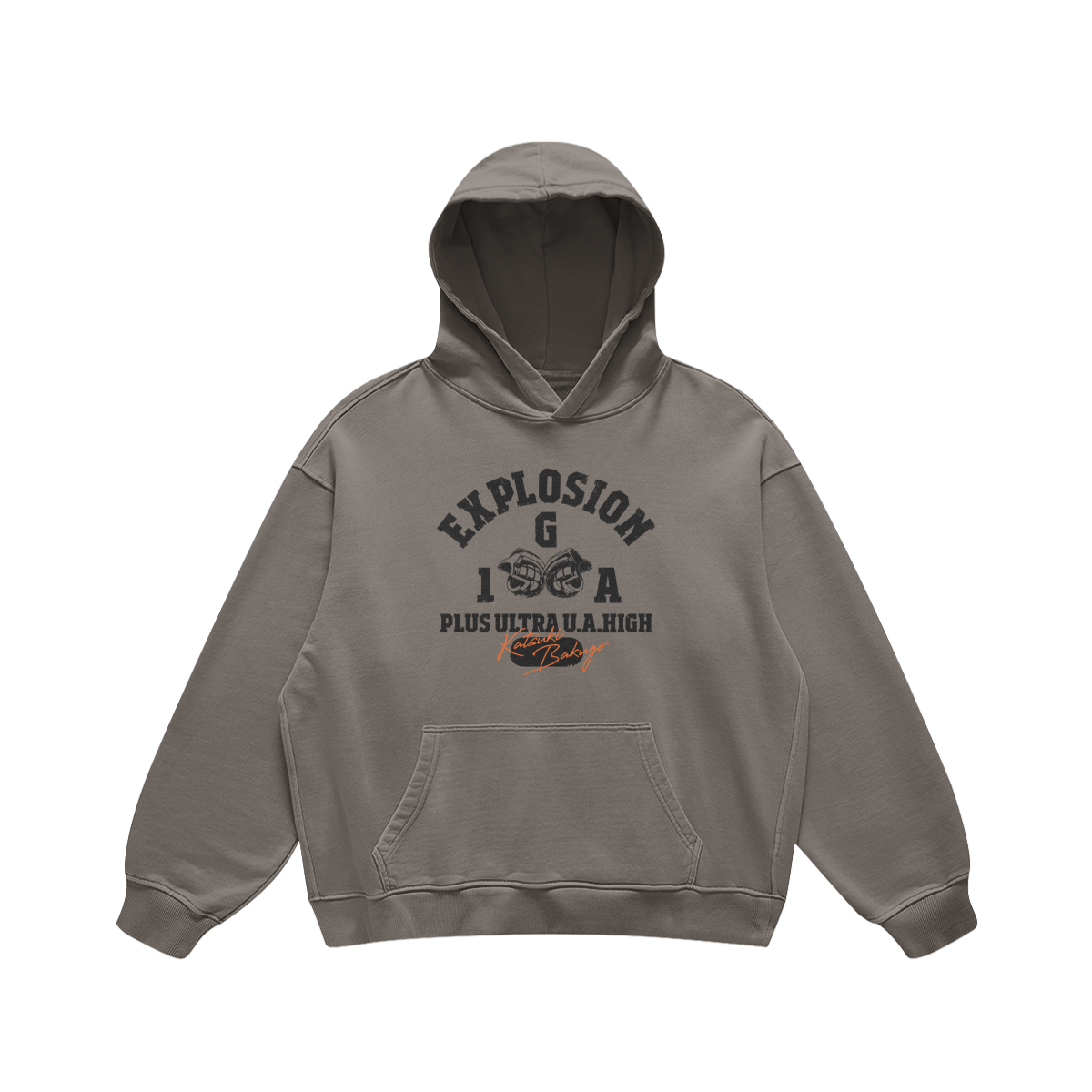 Katsuki Bakugo 440GSM Oversized Hoodie Gray MHA Katsuki Bakugo, 440GSM Oversized Hoodie