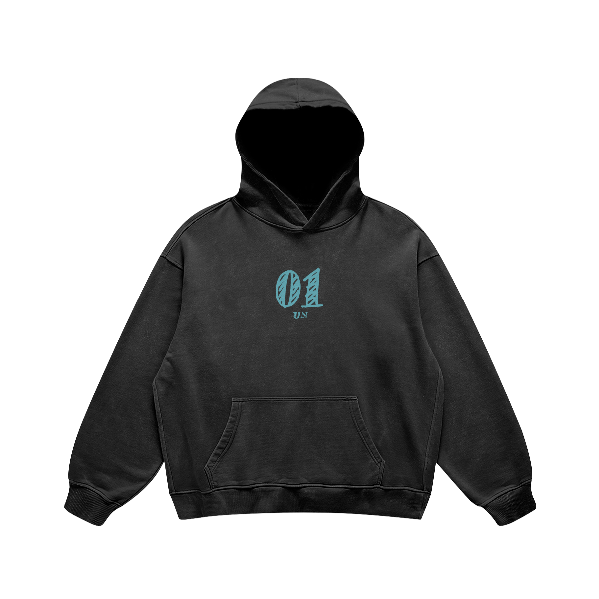 Miku Oversized 440GSM Hoodie Front Miku Hoodie, Oversized 440GSM Faded Wash Effect - Image 2