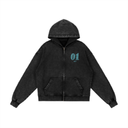 Alternative view of Miku Zip Hoodie, Snow Washed 440GSM Oversized Hoodie